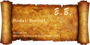 Bodai Bercel névjegykártya